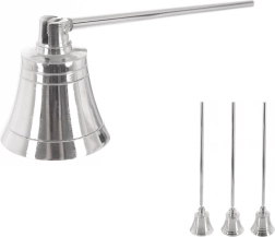 Stingător metalic argintiu pentru lumânări 24 cm