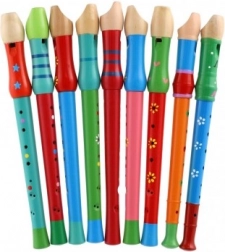 Flaut din lemn cu design colorat