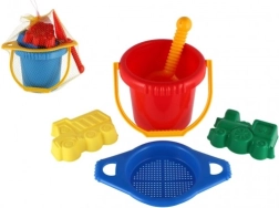 Set de nisip Lori: găletușă cu sită, lopățică și 2 forme