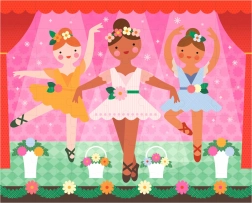 Puzzle balerine 2în1 cu două fețe PETIT COLLAGE, 49 piese