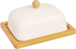 Untieră din porțelan Whiteline cu bază din bambus