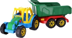 Tractor din plastic cu remorcă basculantă pentru copii