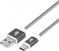 Cablu împletit USB–USB‑C 1,5 m, gri