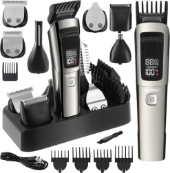 Set multifuncțional de tuns și bărbierit SOULIMA 8 în 1 cu USB‑C și afișaj