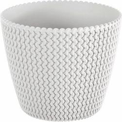 Ghiveci de flori din plastic alb SPLOFY 29,5 cm