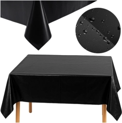 Față de masă decorativă din folie RUHHY neagră 137 × 274 cm