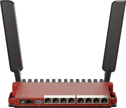 Router Wi‑Fi 6 cu antene externe și conectivitate bogată