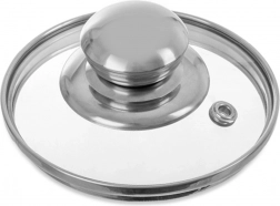 Capac de sticlă 10 cm cu margine și mâner din oțel inoxidabil