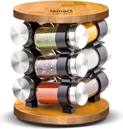 Set de borcane de sticlă pentru condimente LT7051 12 bucăți borcane + suport