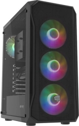Carcasă PC FURY Shobo SH4F RGB midi tower cu sticlă temperată, negru