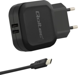 Încărcător de perete 17W, 5V, 3.4A, 2xUSB cu cablu Micro USB