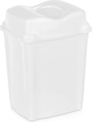 Coș de gunoi din plastic cu capac basculant 16 l alb