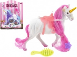 Unicorn de pieptănat cu șa și accesorii, 15 cm