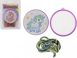 Set de broderie în punct în cruce – unicorn pentru copii