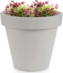 Ghiveci de exterior rotund bej din plastic 39 × 35 cm