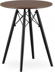 Masă de cafea modernă scandinavă cu blat rotund maro