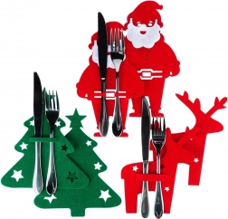 Huse de tacâmuri din fetru de Crăciun, set 6 buc.