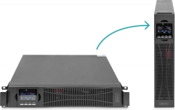 UPS online pentru rack 19" cu LCD, 1000 VA / 1000 W, 8x C13, USB, RS232, RJ45