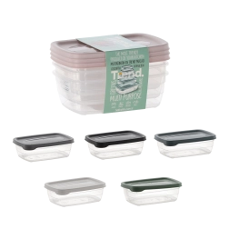 Set de 3 caserole dreptunghiulare Trend Box 0,6 l