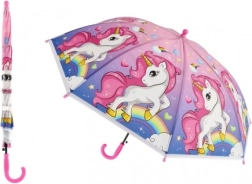 Umbrelă pentru copii cu motiv unicorn, automată, 64 cm