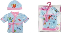 Halat albastru cu căciulă pentru păpuși 40-45 cm