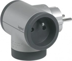 Distribuitor 2x2P+Z cu USB A+C - aluminiu/grafit