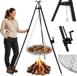 Trepied de grătar cu grătar din inox 70 cm Kaminer