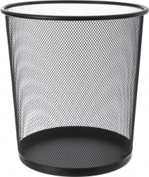 Coș de gunoi metalic pentru birou, negru, 6 l