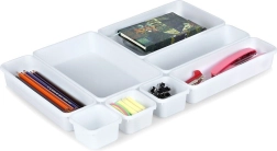 Organizator modular alb pentru sertar, set de 8 bucăți