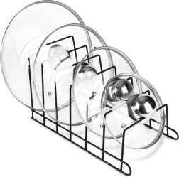 Organizator metalic pentru capace și farfurii, negru