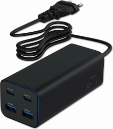 Încărcător universal 100W GaN 2xUSB-A 2xUSB-C încărcare rapidă negru