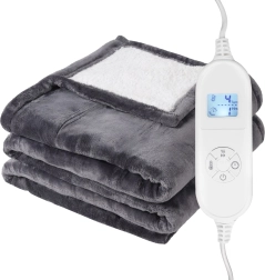 Pătură electrică cu două fețe 160 × 180 cm cu telecomandă și reglare a temperaturii