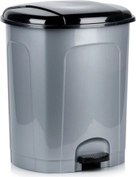 Coș de gunoi din plastic cu pedală 50 l, gri