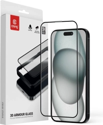 Sticlă 3D securizată 9H Full Glue pentru iPhone 16 / iPhone 15 cu cadru de instalare