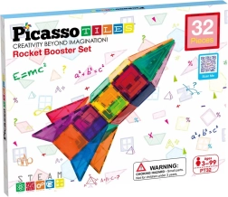 Set magnetic de construcție PICASSO TILES – rachetă, 32 piese