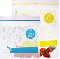 Pungi cu fermoar pentru alimente 20× 1,2 l + 20× 2,5 l, 40 buc.