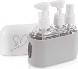 Sticluțe de călătorie pentru cosmetice în husă, set din 4 piese