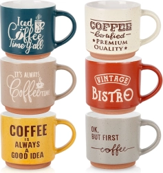 Set de căni ceramice 230 ml, 6 bucăți