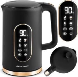 Fierbător electric rapid 1,7 l negru‑auriu cu ecran tactil BERDSEN