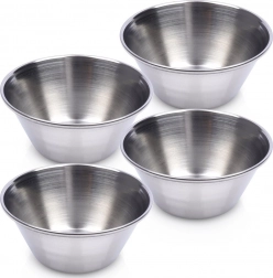 Mini boluri din inox pentru sosuri 40 ml, set 4 buc