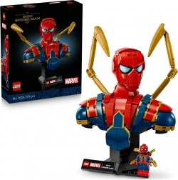 lego marvel bustul lui iron spider-man – model de colecție pentru expunere