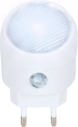 Lumină de noapte LED pentru priză cu senzor de amurg, albă