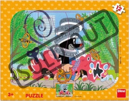 Puzzle Krtek mecanicul – puzzle pe placă cu forme speciale, 15 piese