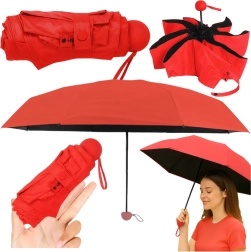 Umbrelă de buzunar pliabilă cu protecție UV UPF 50+ 90 cm – roșie, cu husă