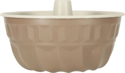Formă rotundă pentru guguluf cu tub central 22 cm, antiaderentă caffe crème