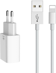 Încărcător USB dual cu cablu Lightning de 1 m MCDODO (UE) – alb