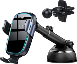 Suport auto automat cu încărcare wireless Qi 15 W