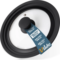 Capac universal din sticlă cu silicon 18/20/22 cm Vilde