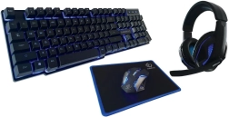 Set de gaming REBELTEC SHERMAN – tastatură, mouse, mousepad și căști