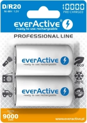 Acumulatori everActive R20/D Ni-MH 10000 mAh (2 buc) gata de utilizare